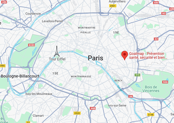 Carte situant Goalmap dans Paris